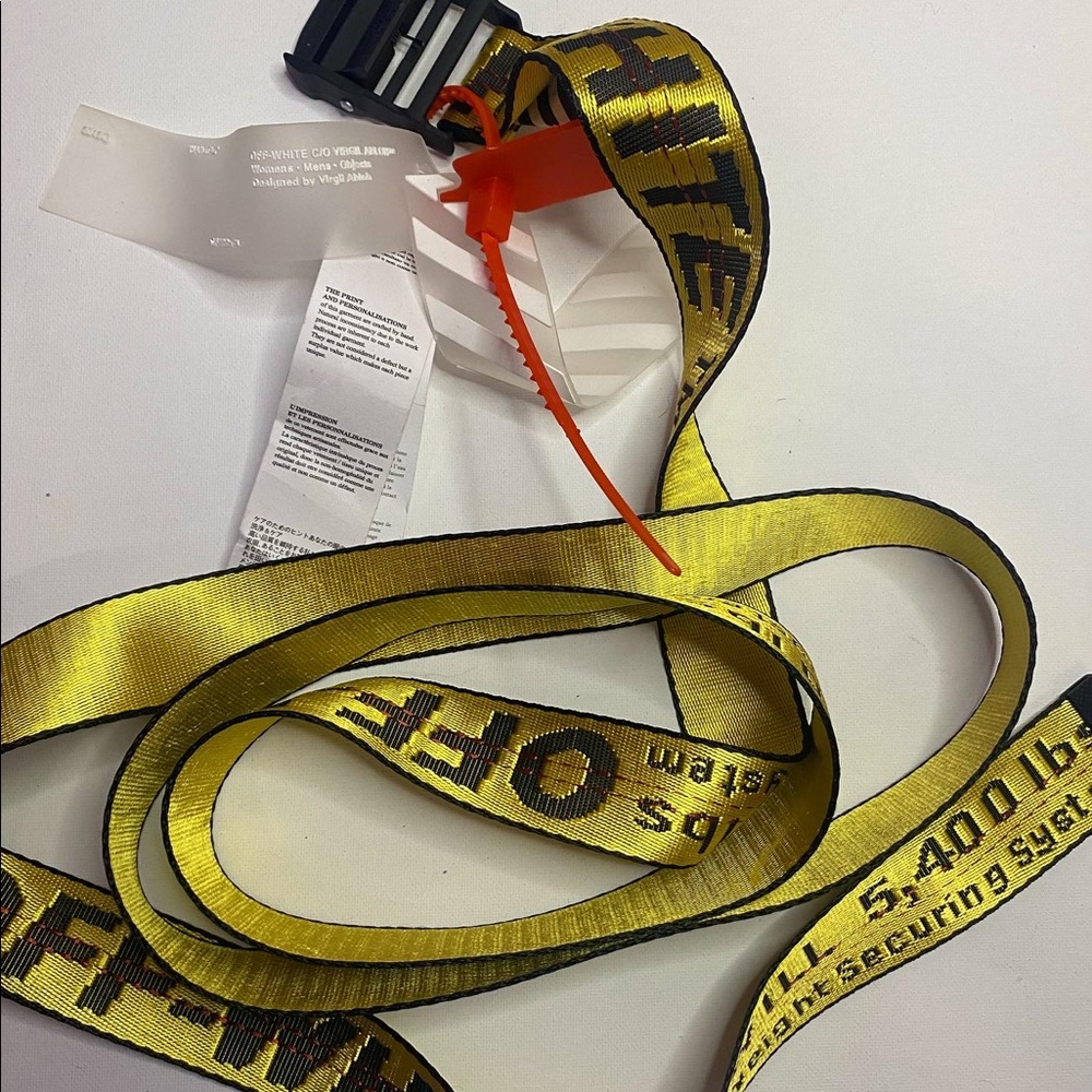 OFF-WHITE Industrial Belt Yellow New w Tags
